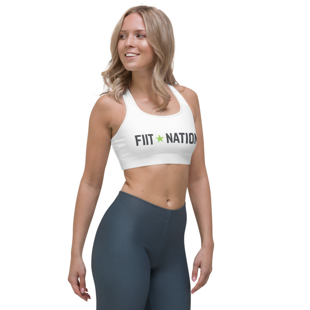 FIIT Nation White NON Padded Sports bra