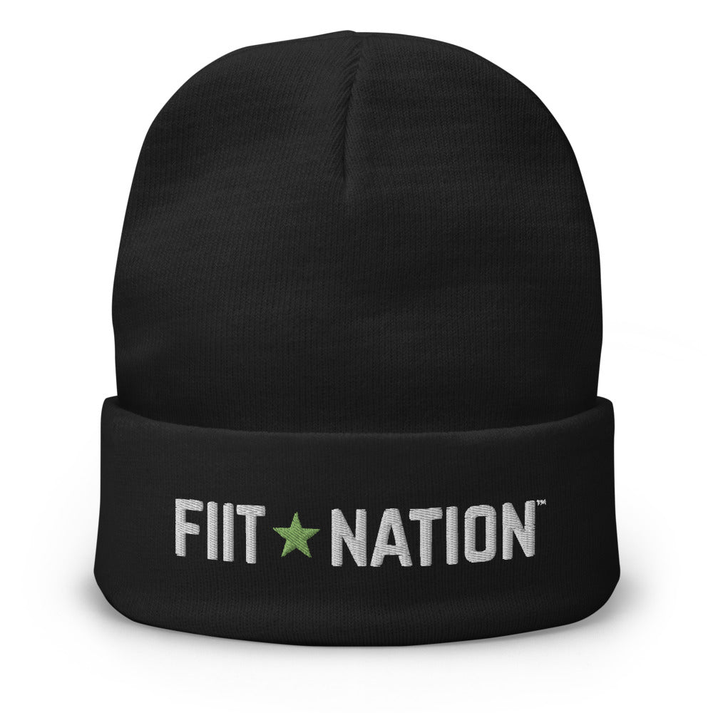 Logo Black Embroidered Beanie