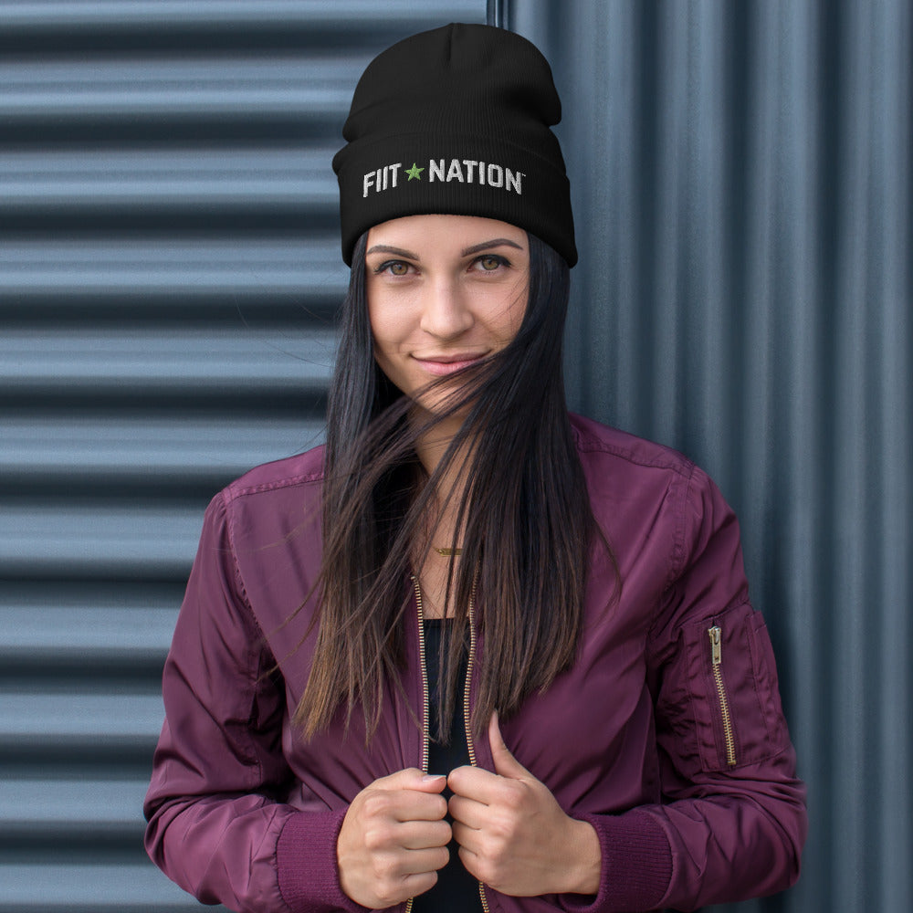 Logo Black Embroidered Beanie