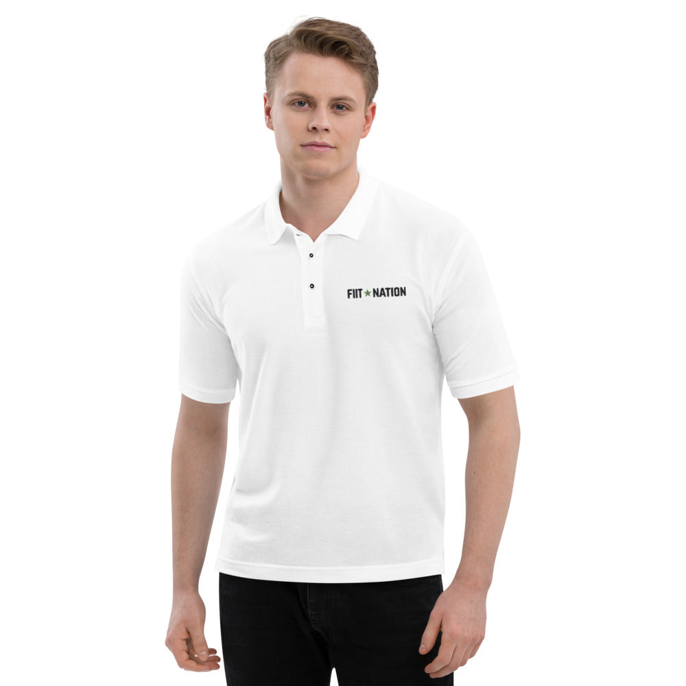 FIIT Nation White Men's Premium Polo