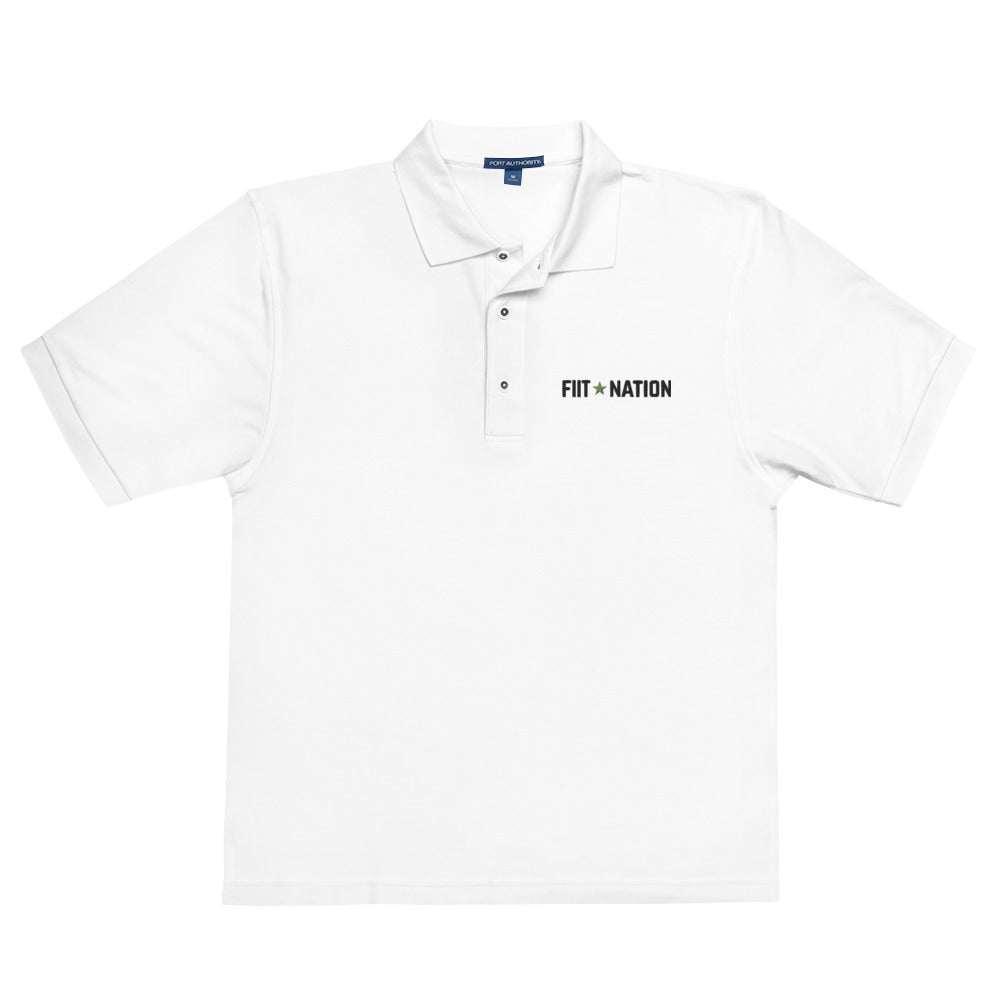 FIIT Nation White Men's Premium Polo