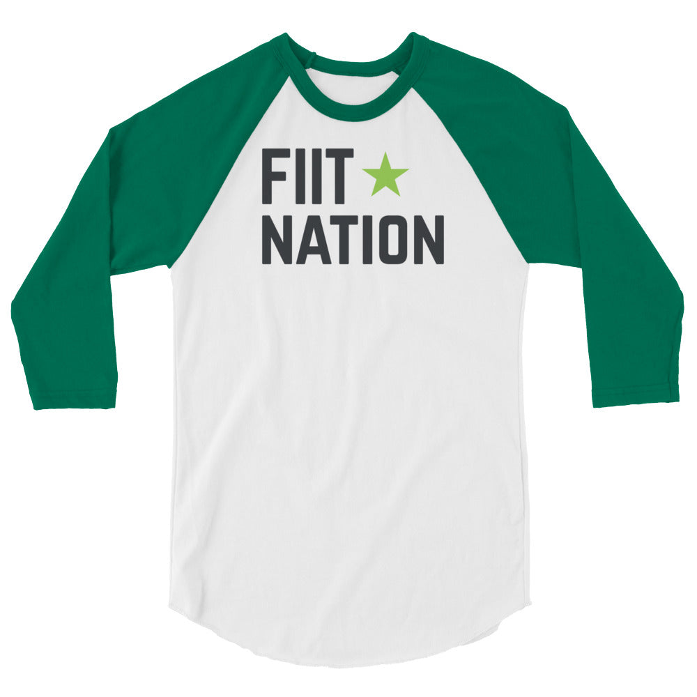 Logo Green 3/4 sleeve raglan shirt
