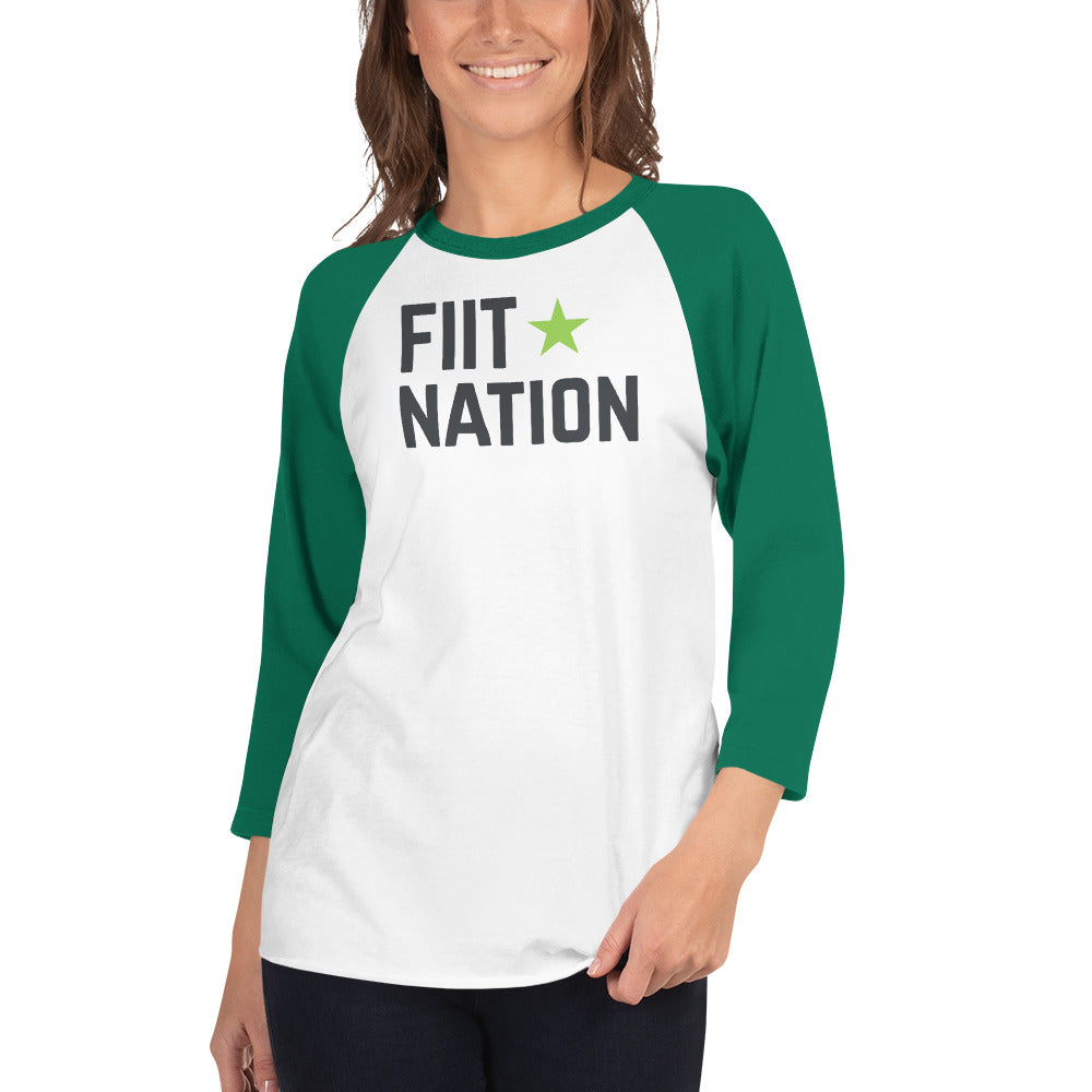 Logo Green 3/4 sleeve raglan shirt