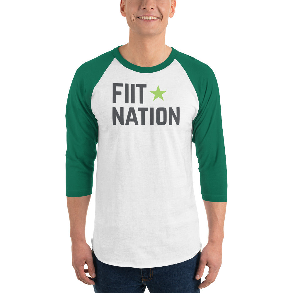 Logo Green 3/4 sleeve raglan shirt