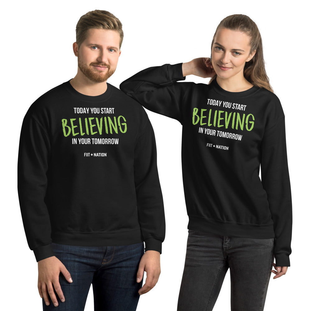Believing Black Unisex Sweatshirt