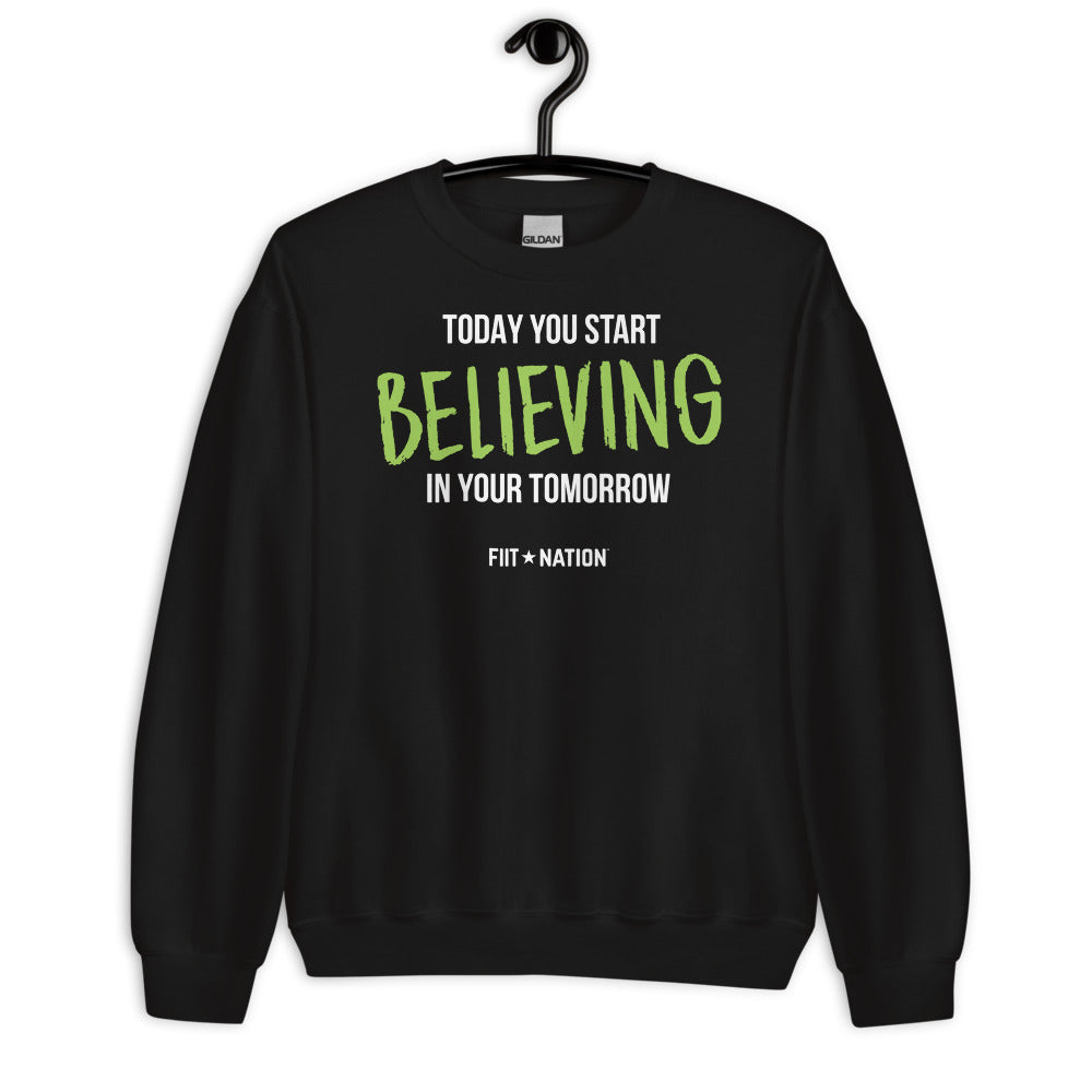 Believing Black Unisex Sweatshirt