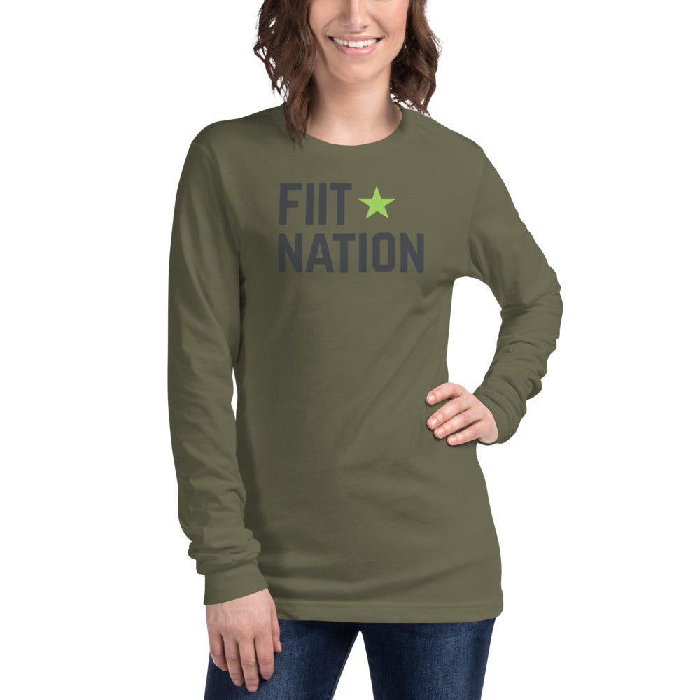 Logo Military Green Unisex Long Sleeve Tee