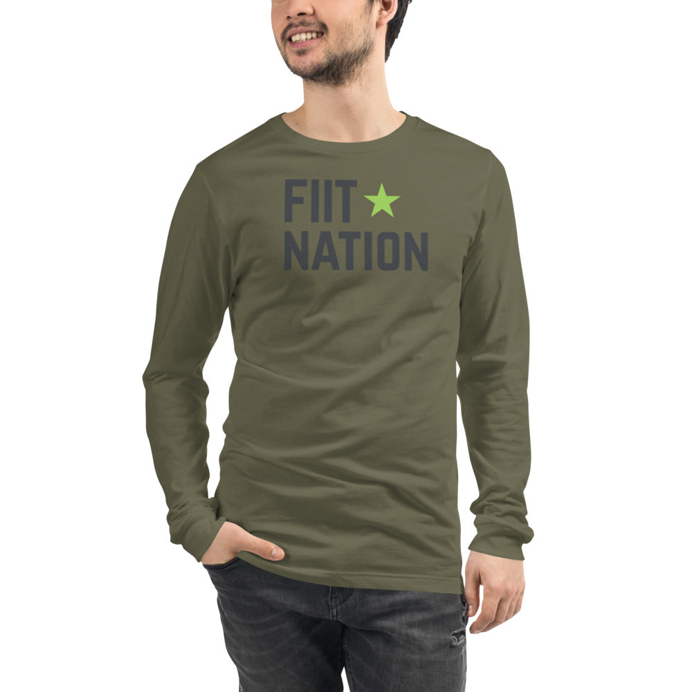 Logo Military Green Unisex Long Sleeve Tee