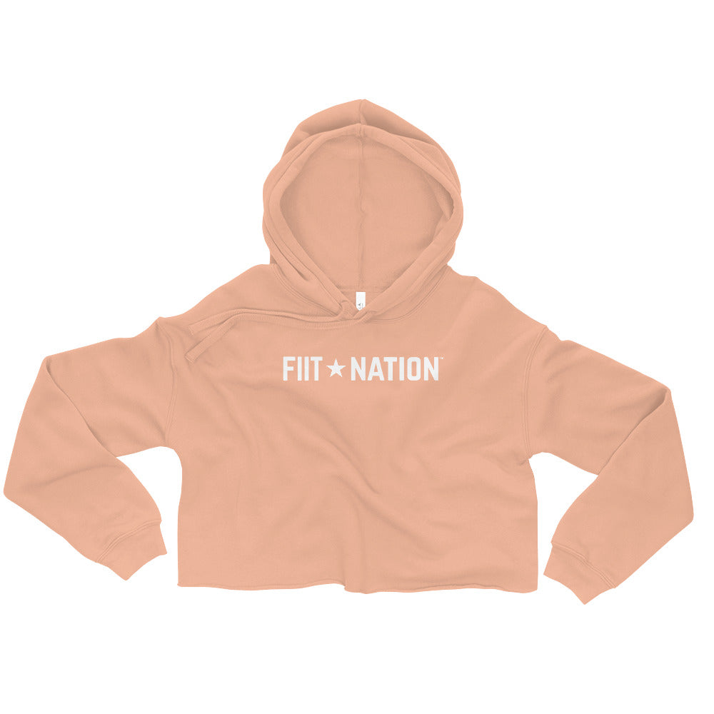Logo Pink Crop Hoodie