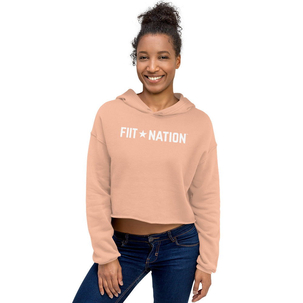 Logo Pink Crop Hoodie