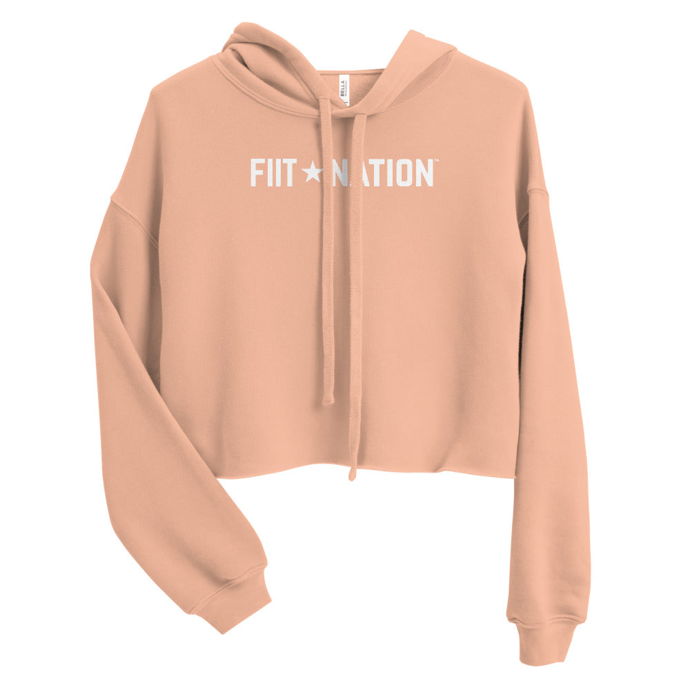 Logo Pink Crop Hoodie