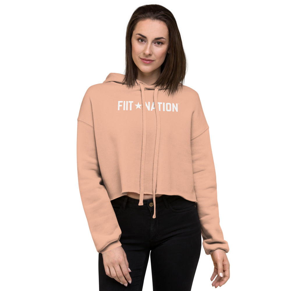Logo Pink Crop Hoodie