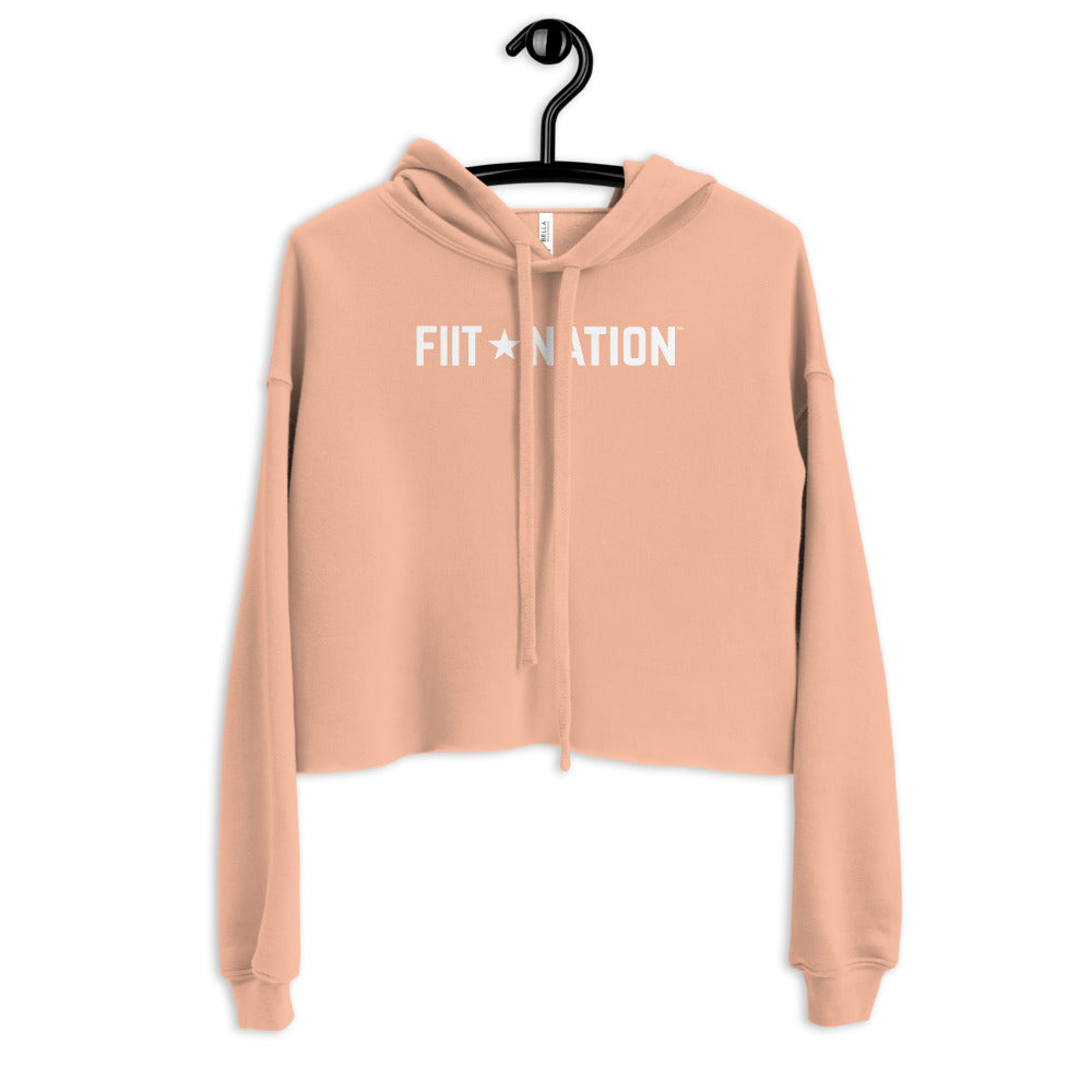 Logo Pink Crop Hoodie