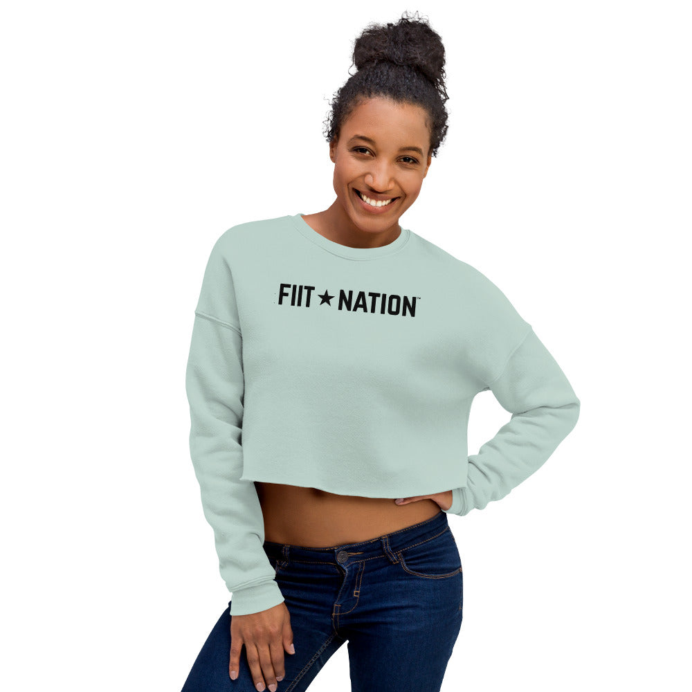 Logo Mint Crop Sweatshirt