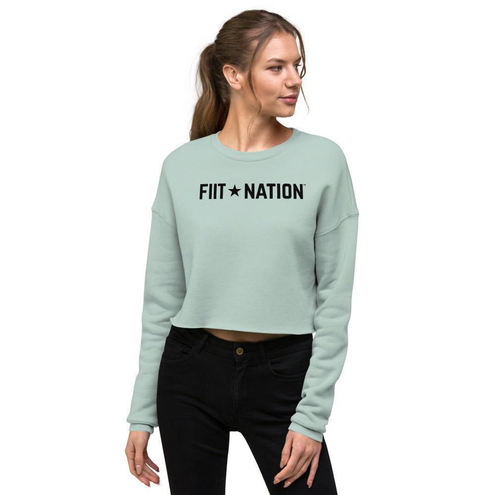 Logo Mint Crop Sweatshirt