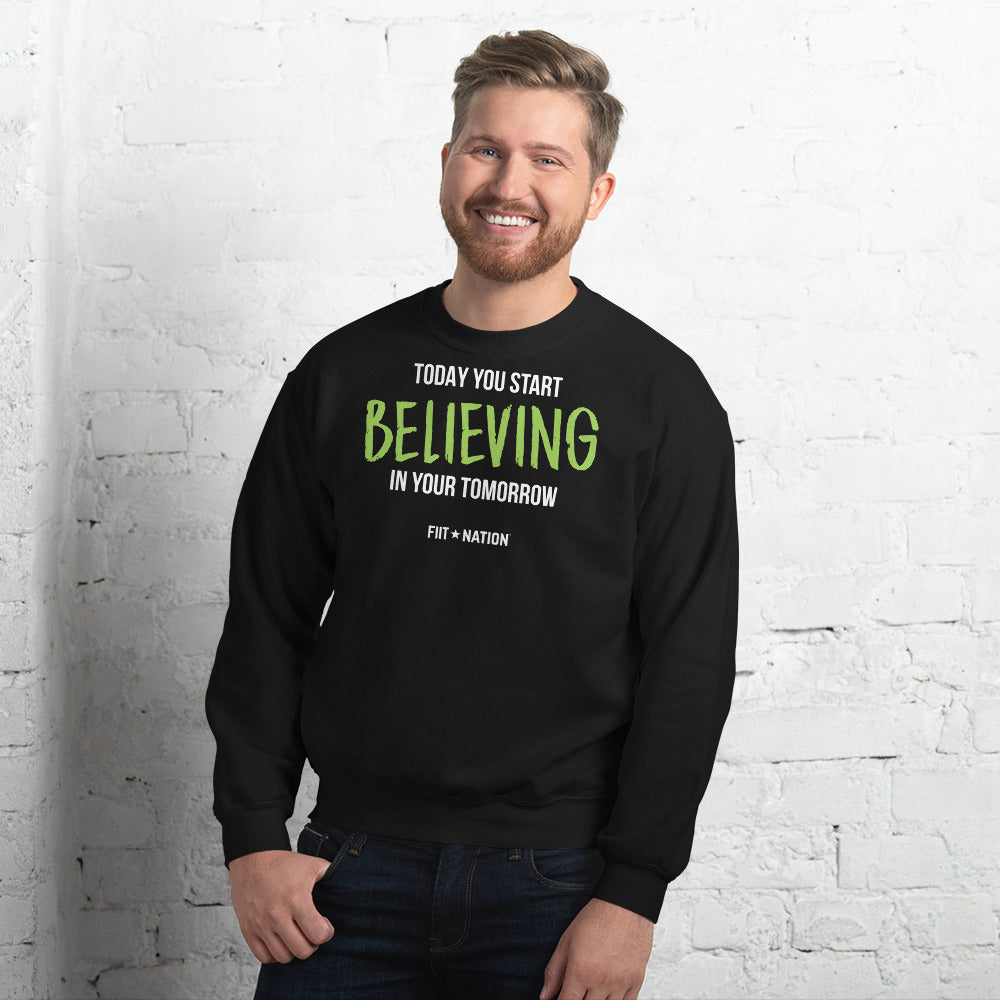Believing Black Unisex Sweatshirt