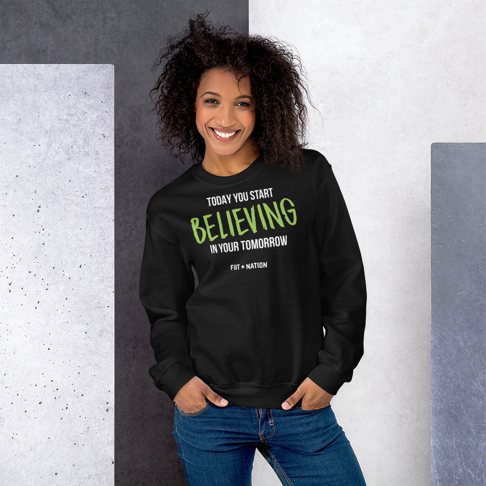 Believing Black Unisex Sweatshirt